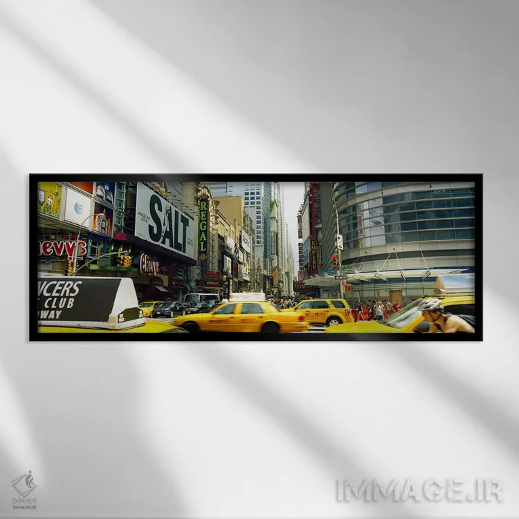 تابلو دکوراتیو 42nd Street, Eighth Avenue, Times Square, Manhattan, Ne… اثر پانورامیک ایمجز - نمای قابدار مشکی