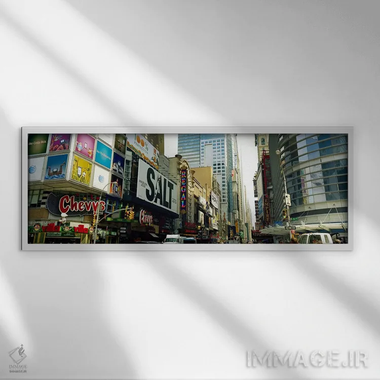 تابلو دکوراتیو 42nd Street, Eighth Avenue, Times Square, Manhattan, Ne… اثر پانورامیک ایمجز - نمای قابدار سفید