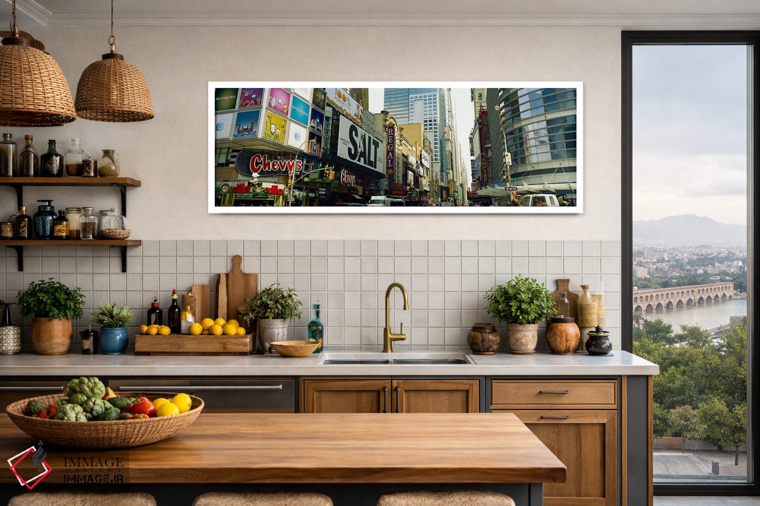 تابلو دکوراتیو 42nd Street, Eighth Avenue, Times Square, Manhattan, Ne… اثر پانورامیک ایمجز - D1W