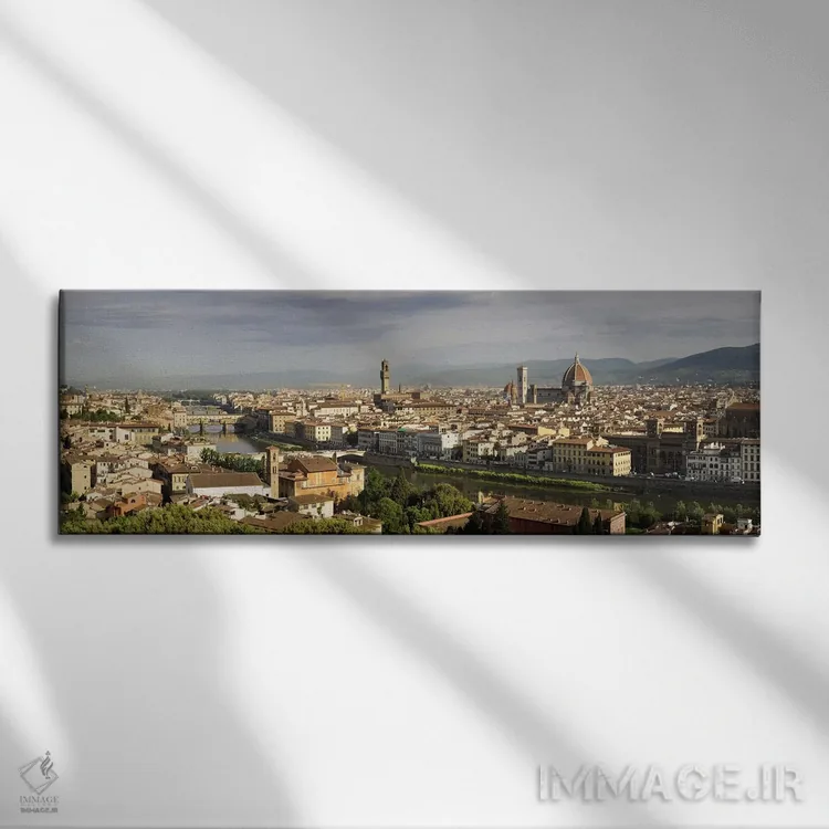 تابلو دکوراتیو Arno River, Duomo Santa Maria Del Fiore, Florence, Tusc… اثر پانورامیک ایمجز - نمای روبهرو روی دیوار
