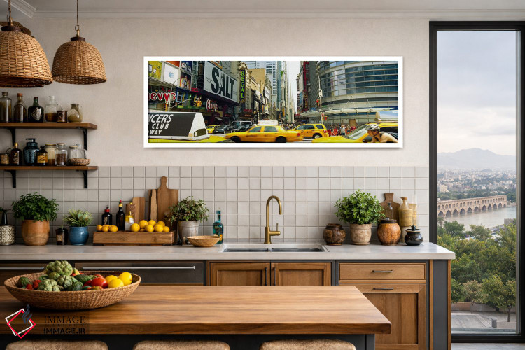 تابلو دکوراتیو 42nd Street, Eighth Avenue, Times Square, Manhattan, Ne… اثر پانورامیک ایمجز - D2W