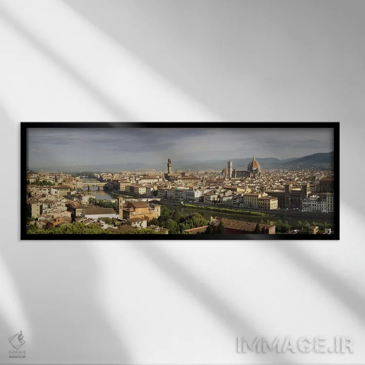 تابلو دکوراتیو Arno River, Duomo Santa Maria Del Fiore, Florence, Tusc… اثر پانورامیک ایمجز - نمای قابدار مشکی