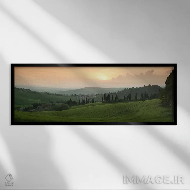 تابلو دکوراتیو Monticchiello, Val d'Orcia, Siena Province, Tuscany, It… اثر پانورامیک ایمجز - نمای قابدار مشکی