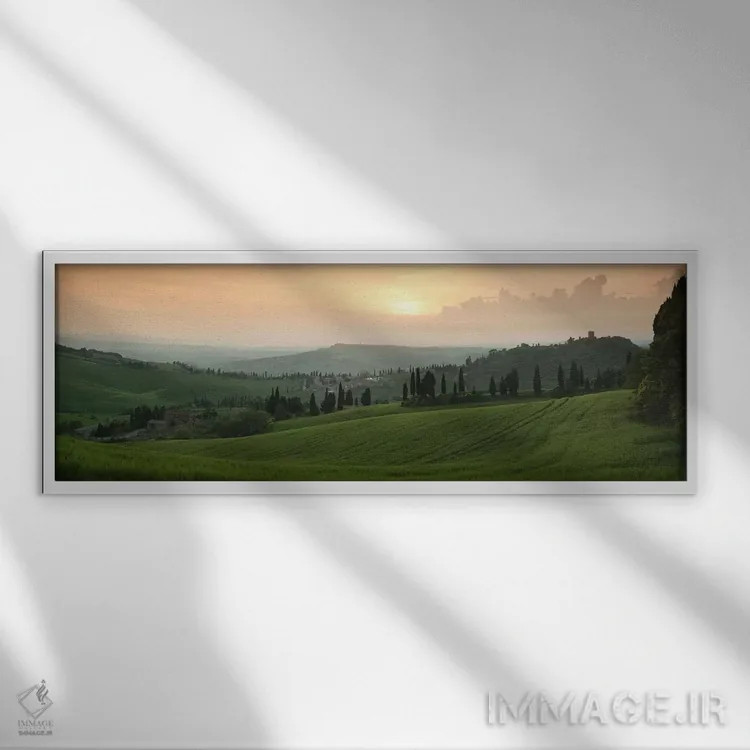 تابلو دکوراتیو Monticchiello, Val d'Orcia, Siena Province, Tuscany, It… اثر پانورامیک ایمجز - نمای قابدار سفید