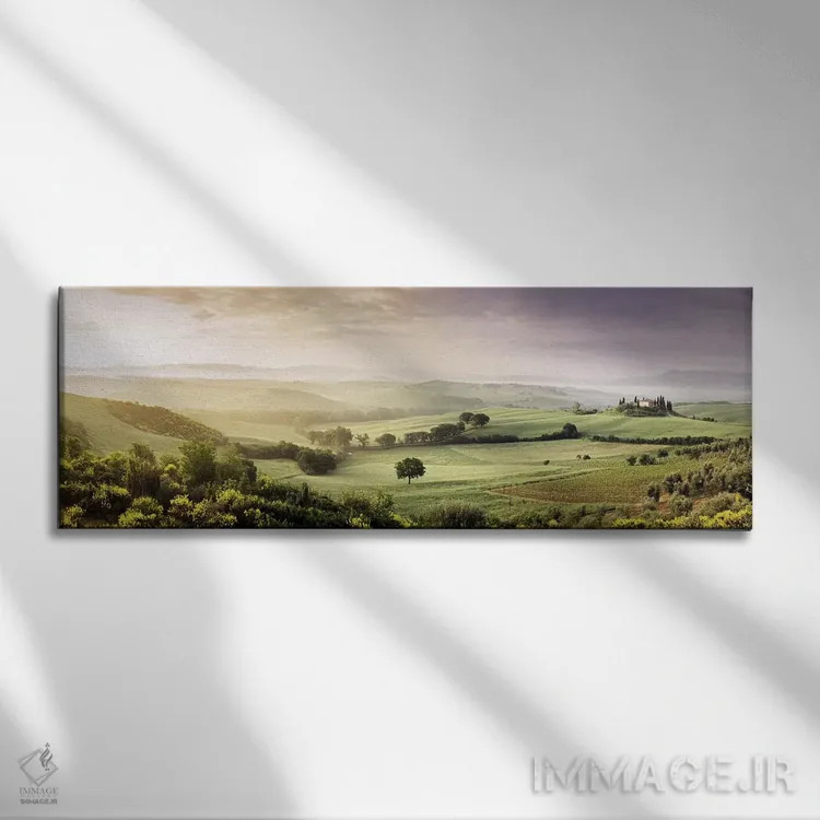 تابلو دکوراتیو San Quirico d'Orcia, Val d'Orcia, Siena Province, Tusca… اثر پانورامیک ایمجز - نمای روبهرو روی دیوار