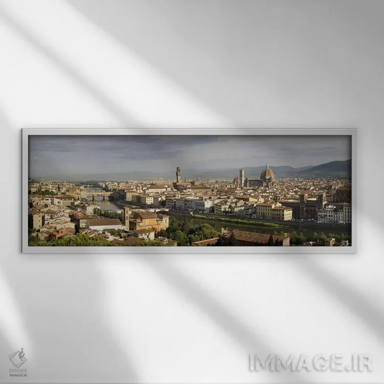 تابلو دکوراتیو Arno River, Duomo Santa Maria Del Fiore, Florence, Tusc… اثر پانورامیک ایمجز - نمای قابدار سفید