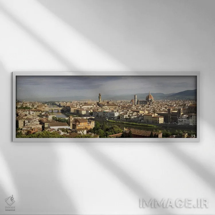تابلو دکوراتیو Arno River, Duomo Santa Maria Del Fiore, Florence, Tusc… اثر پانورامیک ایمجز - نمای قابدار سفید