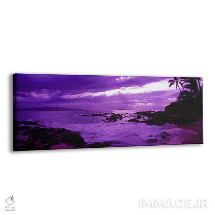 تابلو دکوراتیو Makena Beach, Maui, Hawaii, USA,غروب ارغوانی ابری، ساحل… اثر پانورامیک ایمجز - نمای پرسپکتیو محصول