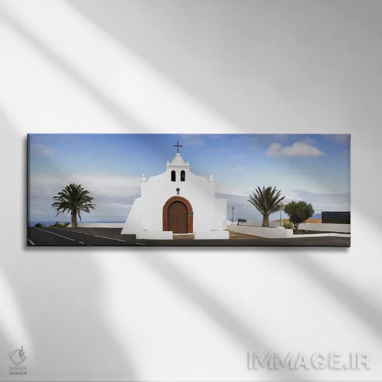تابلو دکوراتیو Tiagua, Lanzarote, Canary Islands, Spain,نمازخانه روی ت… اثر پانورامیک ایمجز - نمای روبهرو روی دیوار