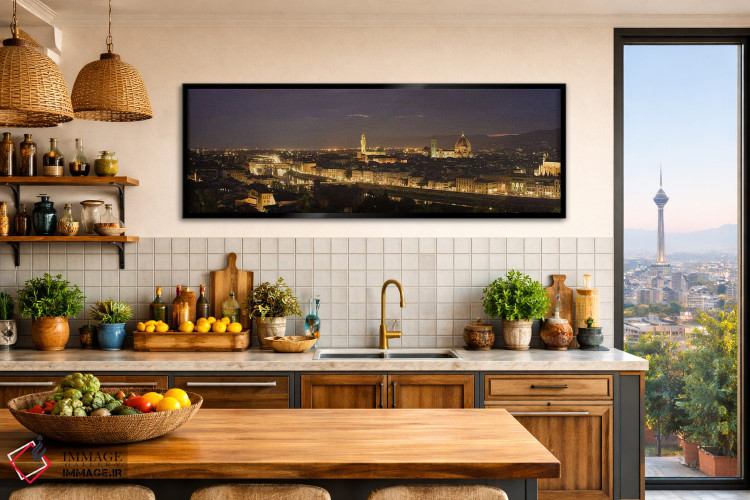 تابلو دکوراتیو Ponte Vecchio, Arno River, Duomo Santa Maria Del Fiore… اثر پانورامیک ایمجز - D2B