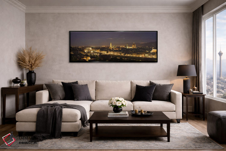 تابلو دکوراتیو Ponte Vecchio, Arno River, Duomo Santa Maria Del Fiore… اثر پانورامیک ایمجز - D4B