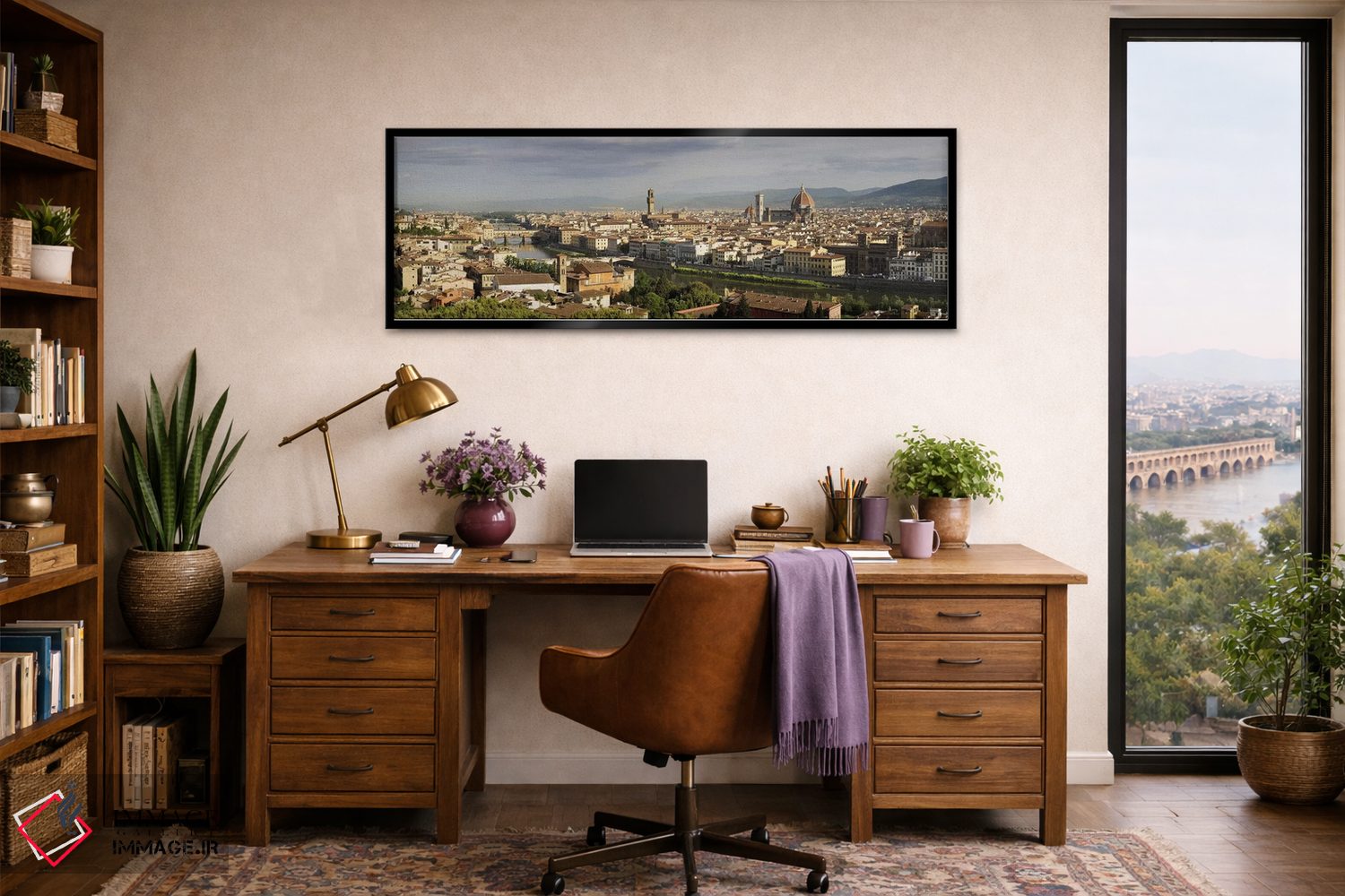 تابلو دکوراتیو Arno River, Duomo Santa Maria Del Fiore, Florence, Tusc… اثر پانورامیک ایمجز - D2B