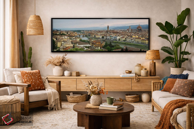 تابلو دکوراتیو Ponte Vecchio, Arno River, Duomo Santa Maria Del Fiore… اثر پانورامیک ایمجز - D4B