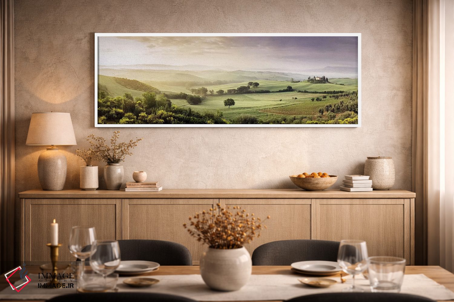 تابلو دکوراتیو San Quirico d'Orcia, Val d'Orcia, Siena Province, Tusca… اثر پانورامیک ایمجز - D1W