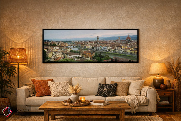 تابلو دکوراتیو Ponte Vecchio, Arno River, Duomo Santa Maria Del Fiore… اثر پانورامیک ایمجز - D6B