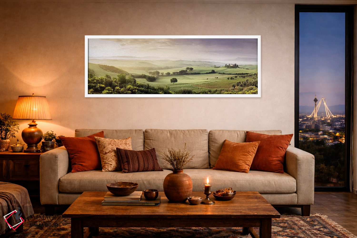 تابلو دکوراتیو San Quirico d'Orcia, Val d'Orcia, Siena Province, Tusca… اثر پانورامیک ایمجز - D3W