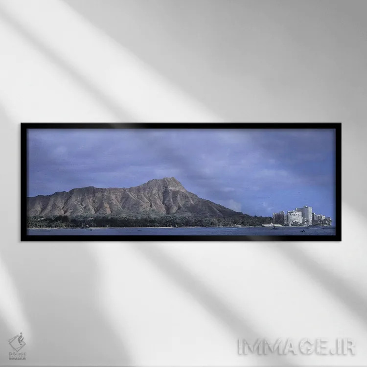 تابلو دکوراتیو Diamond Head, Honolulu, Oahu, Hawaii, USA,ساختمان ها با… اثر پانورامیک ایمجز - نمای قابدار مشکی