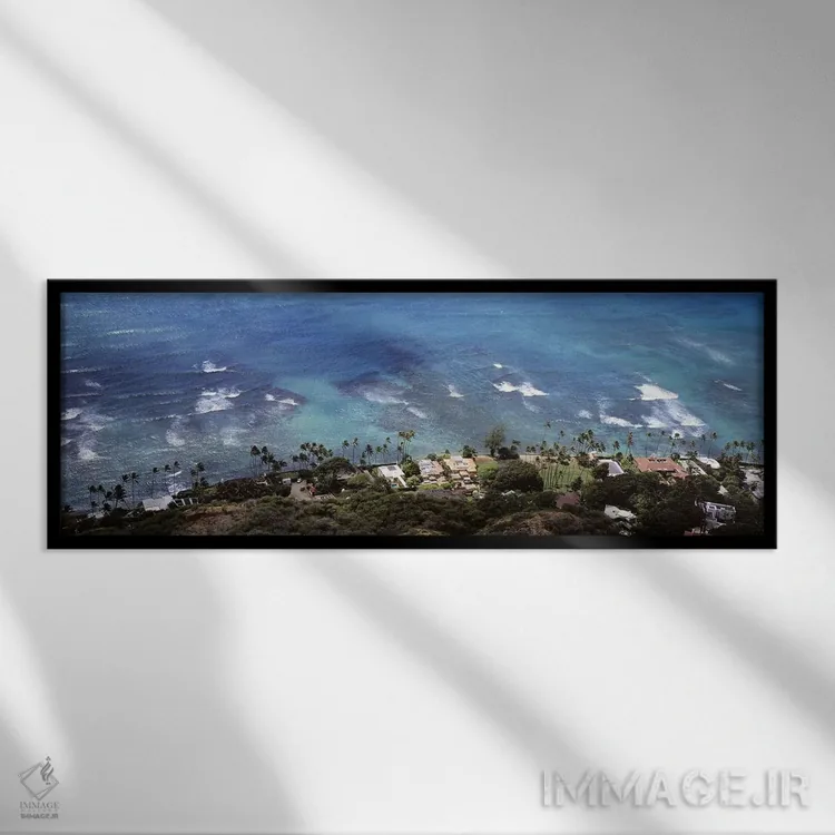 تابلو دکوراتیو Ocean Villas, Honolulu, Oahu, Hawaii, USA,نمای هوایی از… اثر پانورامیک ایمجز - نمای قابدار مشکی