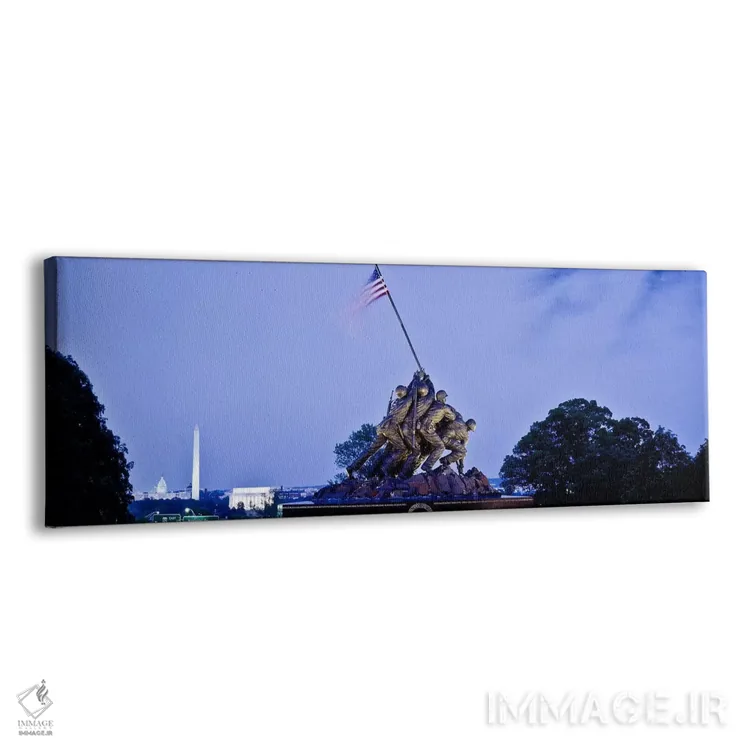 تابلو دکوراتیو Arlington, Virginia, USA,یادبود ایوو جیما در غروب با بن… اثر پانورامیک ایمجز - نمای پرسپکتیو محصول