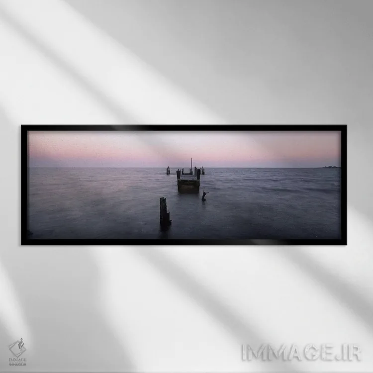 تابلو دکوراتیو Dilapidated Pier, North Point State Park, Edgemere, Bal… اثر پانورامیک ایمجز - نمای قابدار مشکی