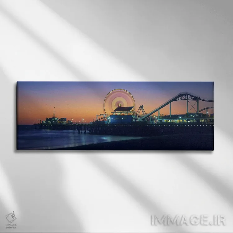تابلو دکوراتیو Santa Monica Pier, Santa Monica, Los Angeles County, Ca… اثر پانورامیک ایمجز - نمای روبهرو روی دیوار