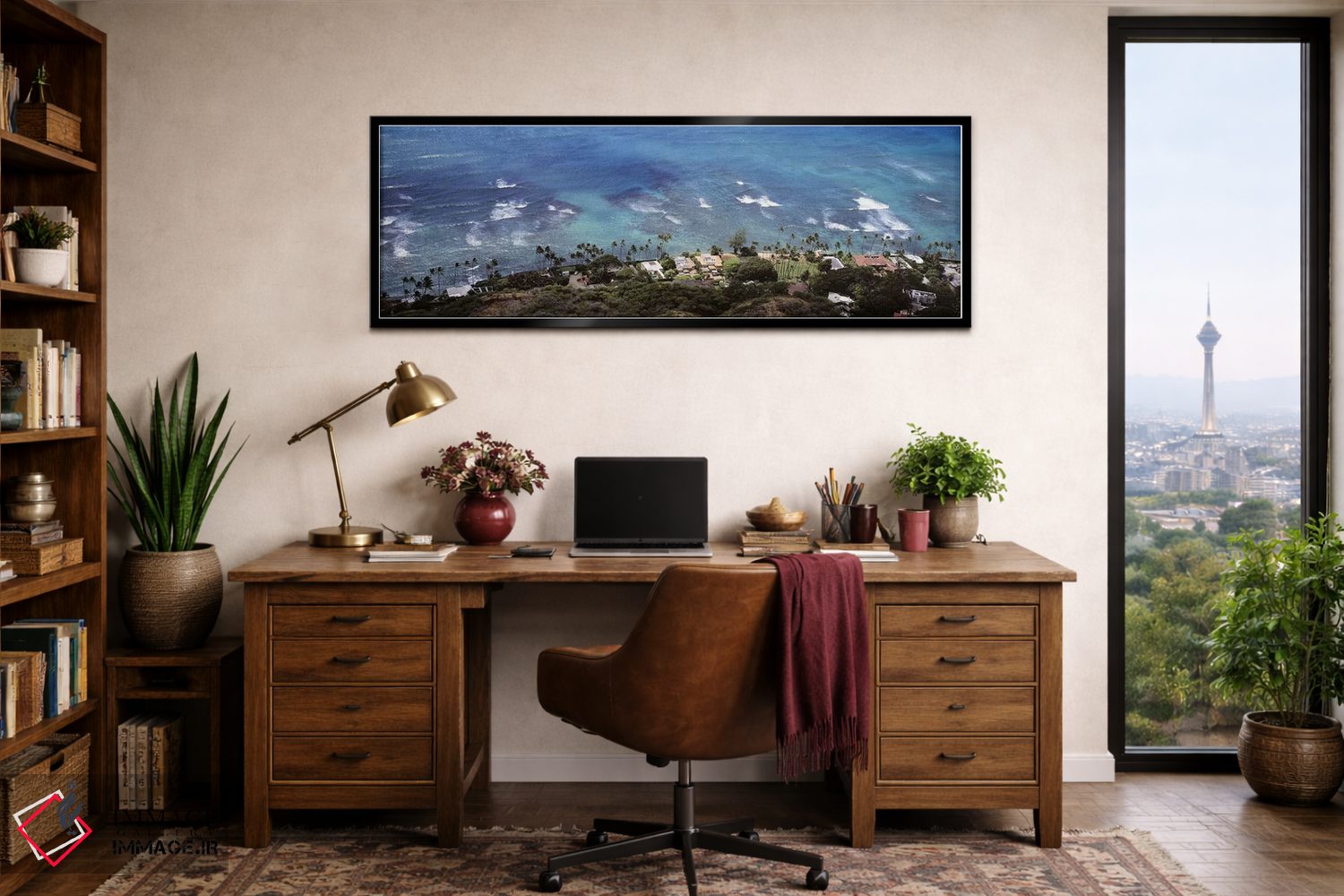 تابلو دکوراتیو Ocean Villas, Honolulu, Oahu, Hawaii, USA,نمای هوایی از… اثر پانورامیک ایمجز - D3B