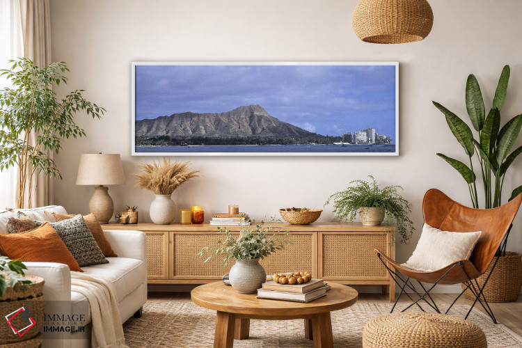 تابلو دکوراتیو Diamond Head, Honolulu, Oahu, Hawaii, USA,ساختمان ها با… اثر پانورامیک ایمجز - D3W