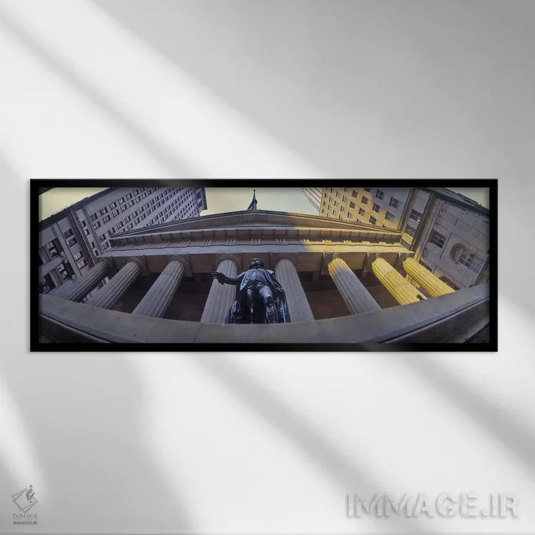تابلو دکوراتیو New York Stock Exchange, Wall Street, Manhattan, New Yo… اثر پانورامیک ایمجز - نمای قابدار مشکی