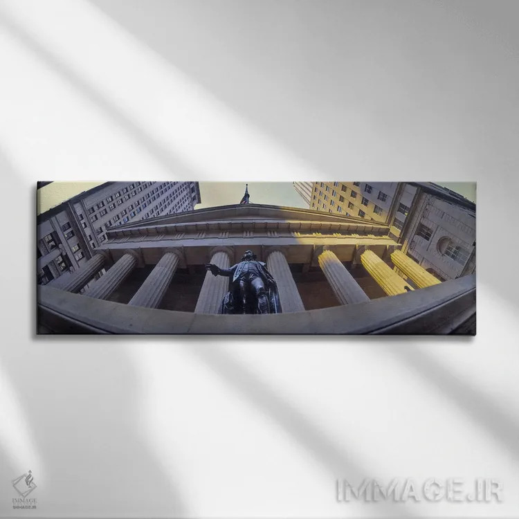 تابلو دکوراتیو New York Stock Exchange, Wall Street, Manhattan, New Yo… اثر پانورامیک ایمجز - نمای روبهرو روی دیوار