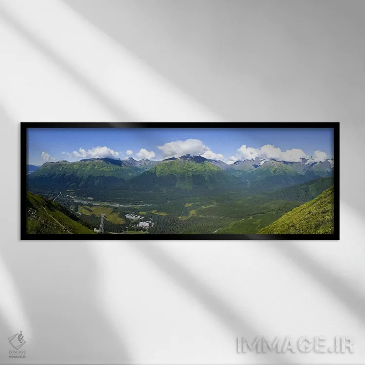 تابلو دکوراتیو Girdwood, Chugach Mountains, Anchorage, Alaska, USA,نما… اثر پانورامیک ایمجز - نمای قابدار مشکی