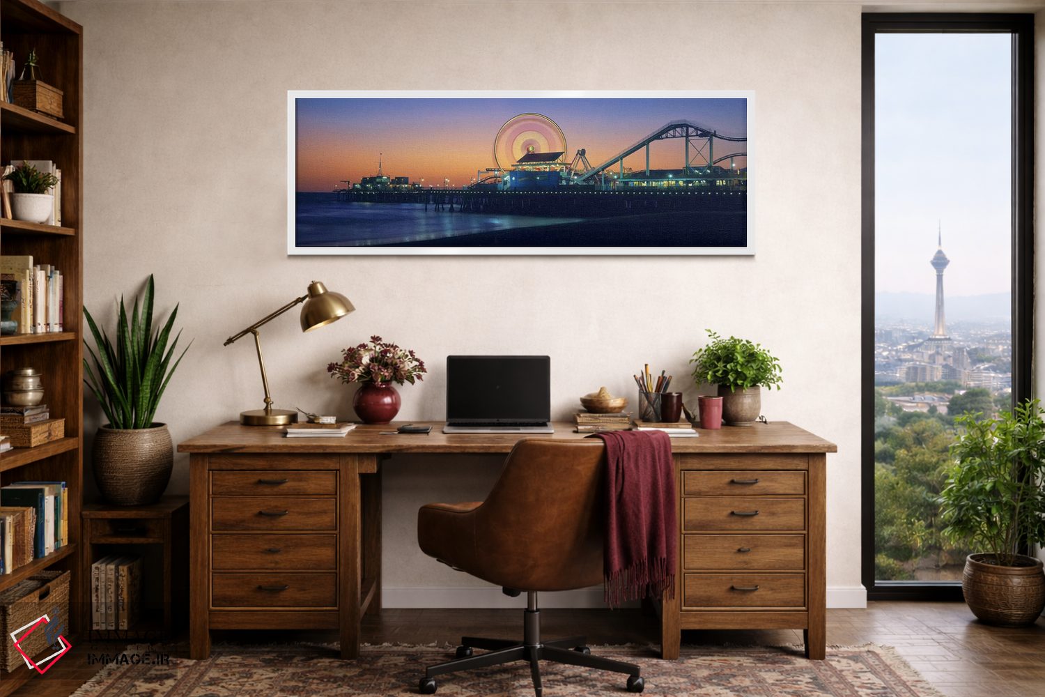 تابلو دکوراتیو Santa Monica Pier, Santa Monica, Los Angeles County, Ca… اثر پانورامیک ایمجز - D1W