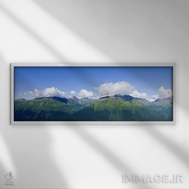 تابلو دکوراتیو Chugach Mountains, Anchorage, Alaska, USA,رشته کوه چوگا… اثر پانورامیک ایمجز - نمای قابدار سفید