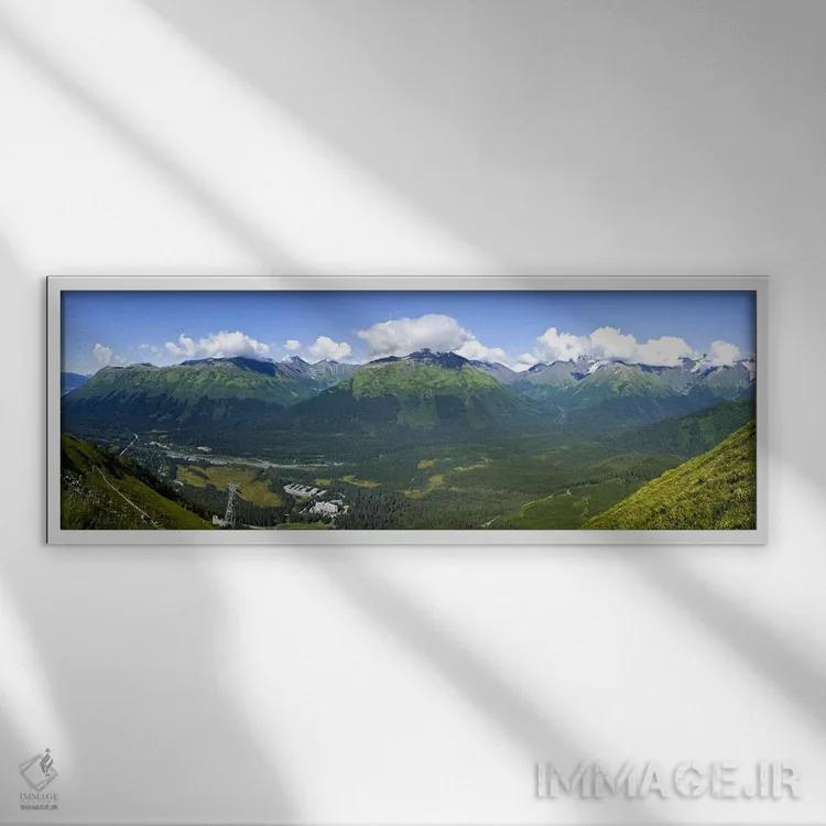 تابلو دکوراتیو Girdwood, Chugach Mountains, Anchorage, Alaska, USA,نما… اثر پانورامیک ایمجز - نمای قابدار سفید