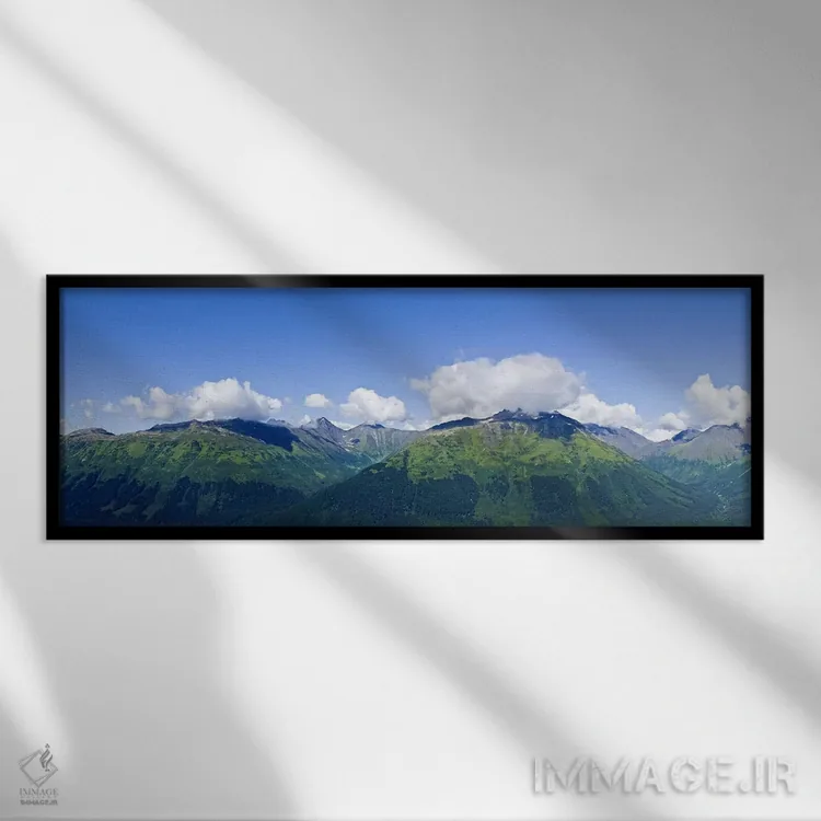 تابلو دکوراتیو Chugach Mountains, Anchorage, Alaska, USA,رشته کوه چوگا… اثر پانورامیک ایمجز - نمای قابدار مشکی