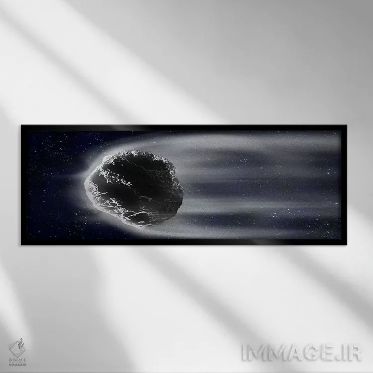 تابلو دکوراتیو دنباله دار در فضا اثر پانورامیک ایمجز - نمای قابدار مشکی