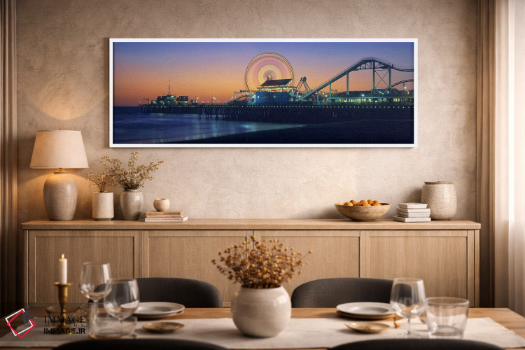 تابلو دکوراتیو Santa Monica Pier, Santa Monica, Los Angeles County, Ca… اثر پانورامیک ایمجز - D2W