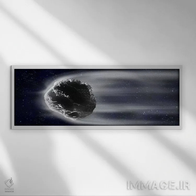 تابلو دکوراتیو دنباله دار در فضا اثر پانورامیک ایمجز - نمای قابدار سفید