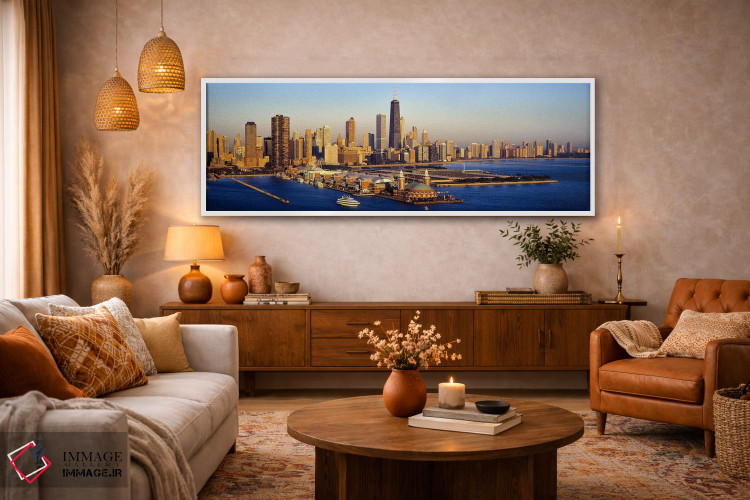 تابلو دکوراتیو Lake Michigan, Chicago, Cook County, Illinois, USA,نمای… اثر پانورامیک ایمجز - D4W