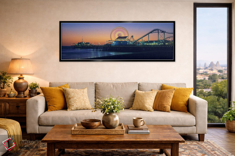تابلو دکوراتیو Santa Monica Pier, Santa Monica, Los Angeles County, Ca… اثر پانورامیک ایمجز - D6B