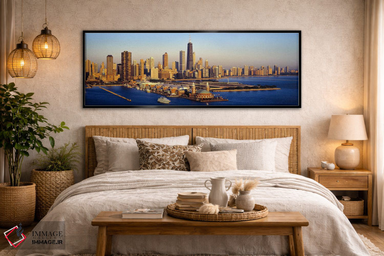 تابلو دکوراتیو Lake Michigan, Chicago, Cook County, Illinois, USA,نمای… اثر پانورامیک ایمجز - D5B