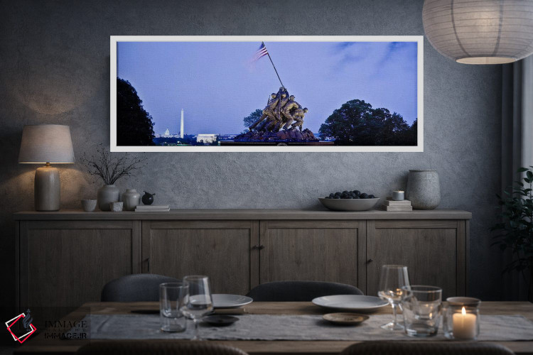 تابلو دکوراتیو Arlington, Virginia, USA,یادبود ایوو جیما در غروب با بن… اثر پانورامیک ایمجز - D5W