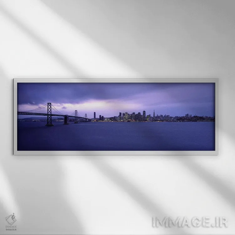 تابلو دکوراتیو San Francisco Bay, San Francisco, California, USA,پل مع… اثر پانورامیک ایمجز - نمای قابدار سفید