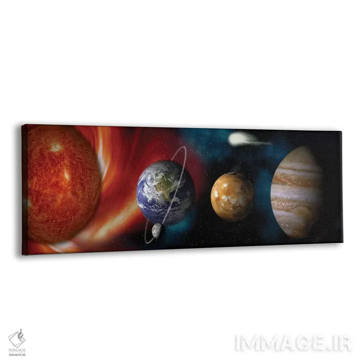 تابلو دکوراتیو خورشید و سیارات اثر پانورامیک ایمجز - نمای پرسپکتیو محصول