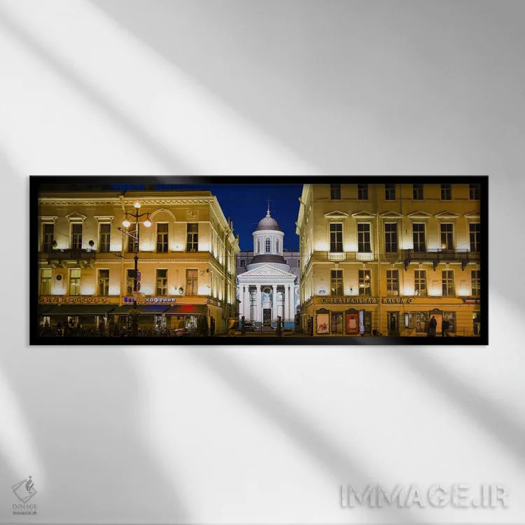 تابلو دکوراتیو Nevskiy Prospekt, St. Petersburg, Russia,ساختمان های رو… اثر پانورامیک ایمجز - نمای قابدار مشکی