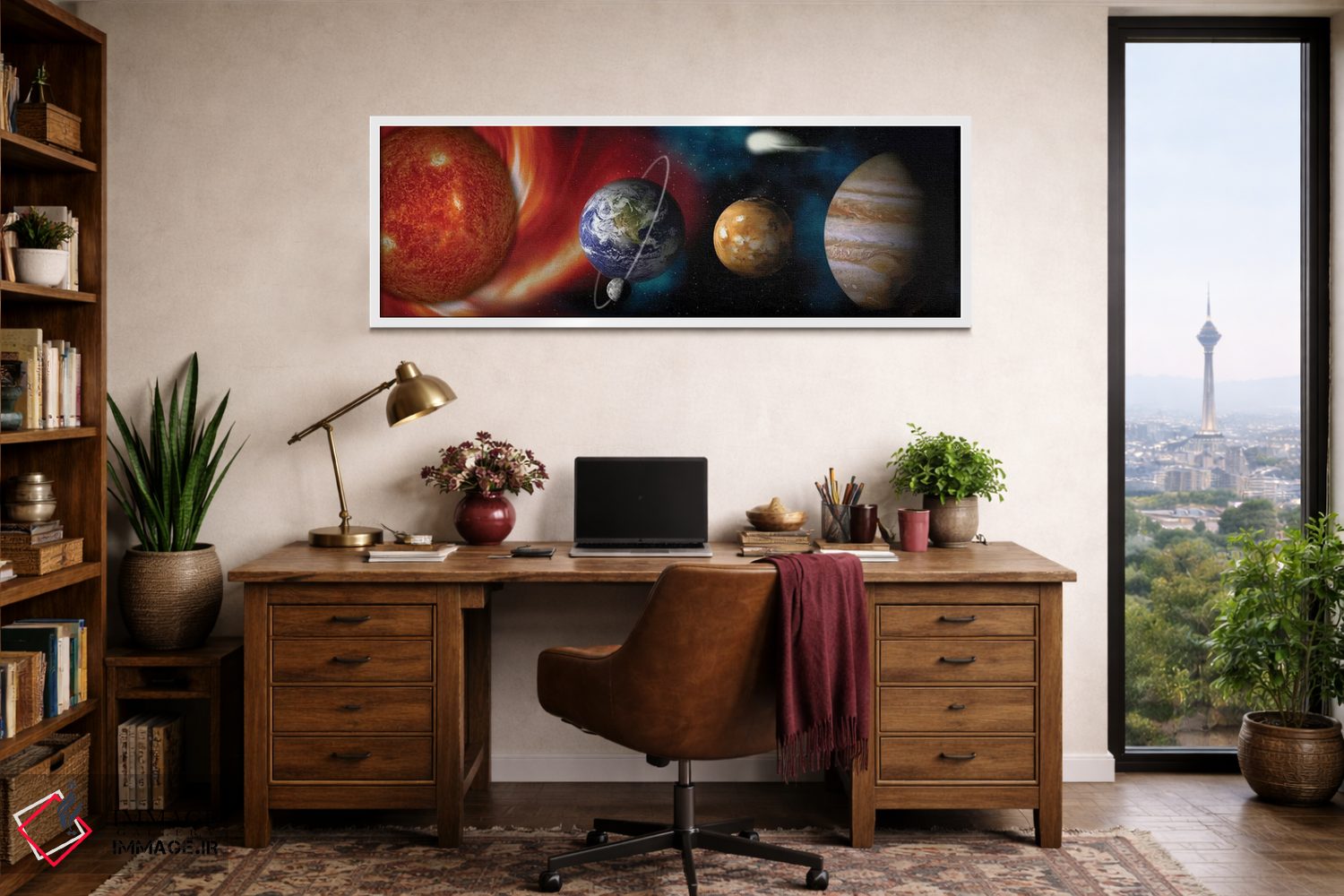 تابلو دکوراتیو خورشید و سیارات اثر پانورامیک ایمجز - D1W
