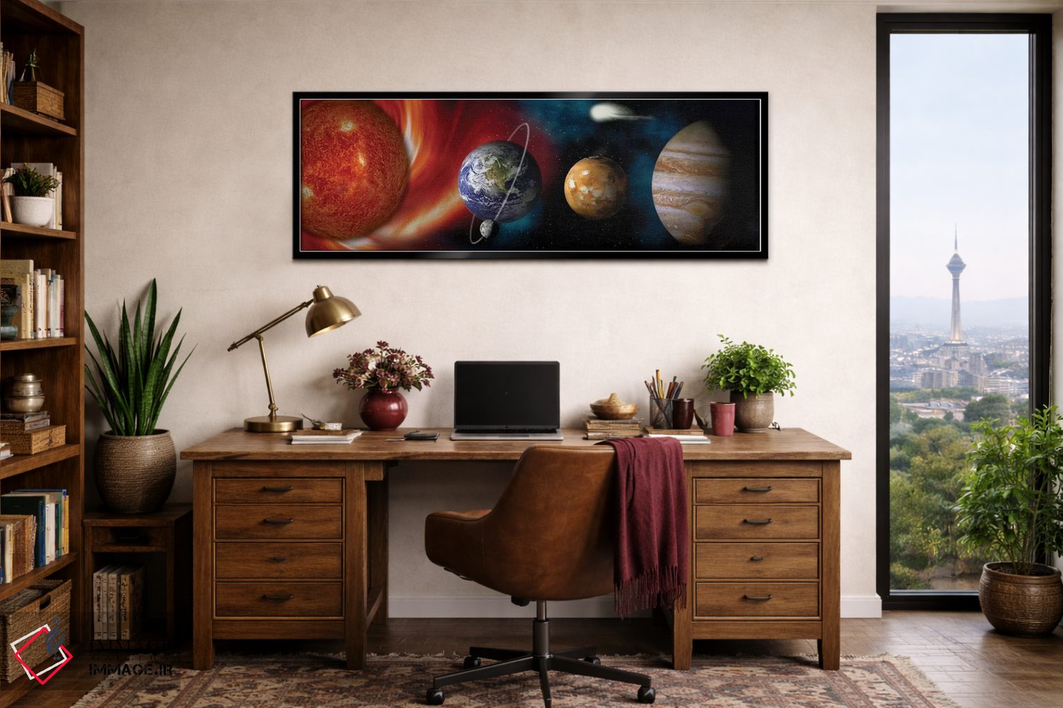 تابلو دکوراتیو خورشید و سیارات اثر پانورامیک ایمجز - D2B