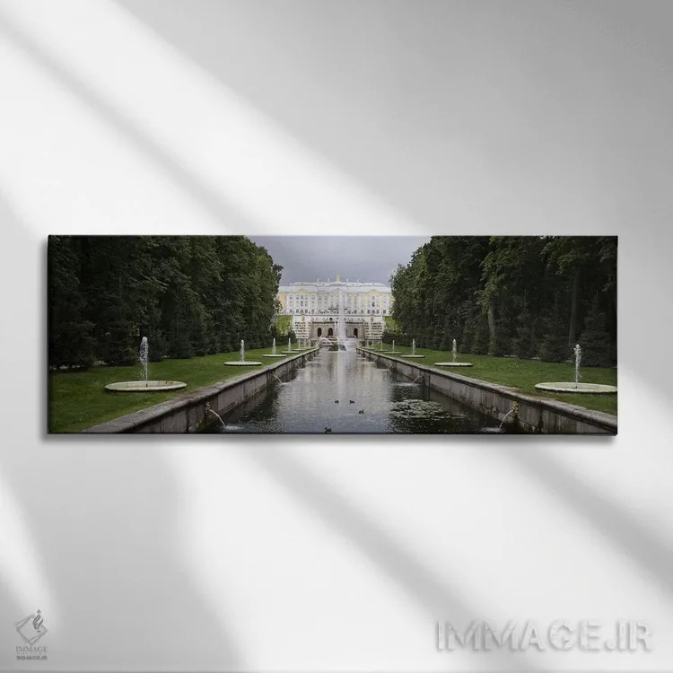 تابلو دکوراتیو St. Petersburg, Russia,کانال در گرند کسکید در کاخ بزرگ… اثر پانورامیک ایمجز - نمای روبهرو روی دیوار