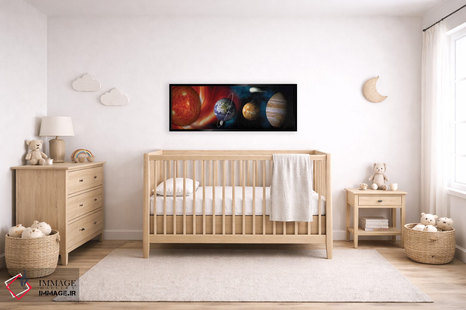 تابلو دکوراتیو خورشید و سیارات اثر پانورامیک ایمجز - D6B