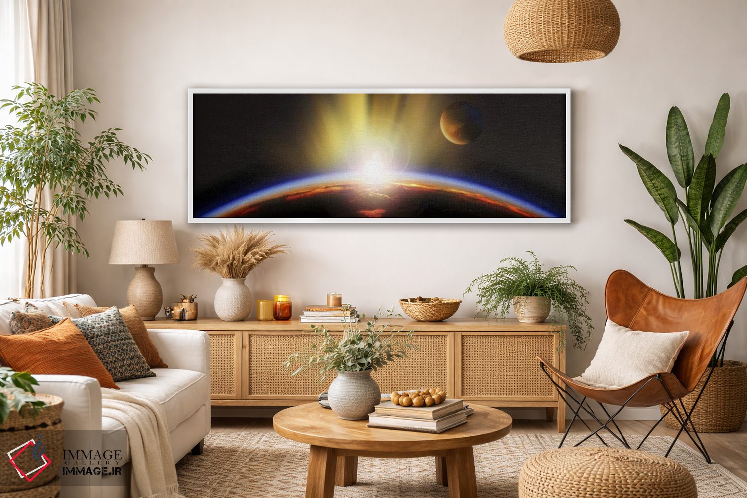 تابلو دکوراتیو طلوع خورشید بر فراز زمین اثر پانورامیک ایمجز - D3W