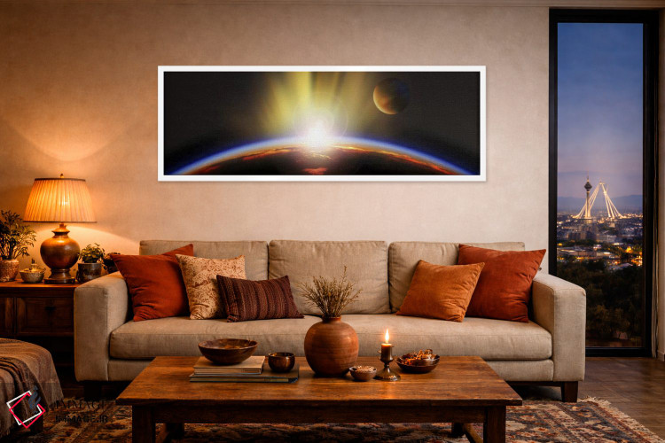 تابلو دکوراتیو طلوع خورشید بر فراز زمین اثر پانورامیک ایمجز - D4W